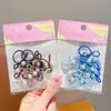 Elásticos de Cabelo Infantis com Laços, Borrachinhas, Anéis de Polegar com Pérolas, Cordas Trançadas Doces e Descoladas para Cabelo de Meninas, Elásticos de Cabelo Fofos para Bebês