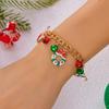 Calcetines de Santa Claus Transfronterizos Europeos y Americanos Cascabeles de Caramelo Colgante de Aleación de Reno Collar Pulsera de Perlas Simple Versátil