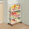 Prateleira de Armazenamento de Cozinha Multicamadas de Chão para Frutas e Legumes Carrinho Móvel Doméstico Prateleira de Armazenamento de Brinquedos para Banheiro Sala de Estar