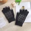 Luvas de Inverno Estampa da Moda Luvas de Lã Grossa Tricotadas com Forro de Fleece Luvas para Tela de Toque à Prova de Frio para Exterior Venda por Atacado