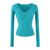 Top de punto ajustado como capa base para mujer, Nuevo estilo Primavera temprana 2026, Color albaricoque, Suéter de punto, Sensación de alta gama, Top de manga larga para usar debajo
