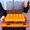 Caja de cebo portátil de madera para camarones Luya, con 10 rejillas y 14 rejillas, con doble cara dividida y cerradura de cinco colores, accesorios para equipo de pesca