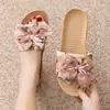 Novedades Primavera y Verano en Stock Pantuflas Gruesas para Casa, Pantuflas Transpirables de Algodón y Lino con Suela Suave para Interior, Pantuflas de Lino Florales para Mujer