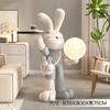 Conejo Adornos Grandes de Pie para Piso Sala de Estar Mueble de TV Mesa Auxiliar para Sofá Lámpara de Decoración para el Hogar Regalo de Inauguración de Casa