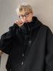 Sudadera falsa de dos piezas con media cremallera para hombre con capucha, chaqueta de marca de moda para pareja, estilo retro americano de alta gama, cachorros guapos, estilo Hong Kong