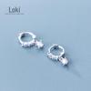 Brincos de Prata Nalan S925 para Mulheres, Brincos de Argola de Diamante da Moda, Joias Elegantes de Brincos de Diamante G0733