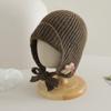 Gorro de Punto con Protección para las Orejas para Niñas en Otoño e Invierno Grueso de Lana Gorro Lei Feng Color Sólido Correa Linda Gorro Volador para Hombres Tendencia Coreana