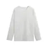Camiseta Lisa Simples de Manga Longa para Homens e Mulheres 2026 Outono Inicial Novo Estilo Coreano Camada Interna Versátil Gola Redonda Top Base