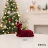 Decoraciones de Escritorio Navideñas Adornos de Reno para Eventos en Centros Comerciales y Tiendas, Creando una Atmósfera Festiva con Ciervos de Lentejuelas de Terciopelo Rojo