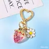 Chaveiro Fofo e Personalizado Feminino Doce Coração de Morango, Novo Acessório de Chaveiro de Bolsa Criativo da Moda