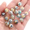 12x 10mm Vidro Plano Bead Handmade DIY Pulseira Colar Beaded Estrela Espiral Padrão Bead Acessórios