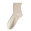 Calcetines de Verano Finos para Mujer de Fibra de Bambú, Transpirables, Absorbentes de Sudor, Anti-Pilling, Sin Costuras, Borde Enrollado, Color Sólido, Holgados