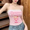 Top tomara-que-caia sexy com acabamento em renda para mulheres, adequado tanto para usar por baixo quanto por cima, top de verão estilo dopamina com costas bonitas