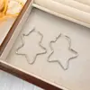 Brincos Europeus e Americanos Criativos Vazados Geométricos de Estrela de Cinco Pontas, Brincos Estilosos Simples e Exagerados, Brincos de Alta Qualidade em Estilo Doce e Cool
