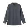 Camisa Masculina de Manga Longa Outono Estilo Coreano Tendência Estilosa Jaqueta Casual Camisa Masculina Estilo Leve Maduro Top com Caimento