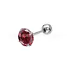 Brinco Stud para Piercing Corporal G23 Titânio, Cravação em Garra de Liga de Titânio F136, Zircônia 5A, Bola Redonda, Rosca Externa, Stud para Cartilagem da Orelha