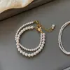 Pulsera de Perlas de Mijo Blanco Ultra Fino Franco Australiana para Mujer, Agente de Compras Elegante, Pulseras de Nicho Exquisitas de Lujo Accesible, Pulseras Apilables