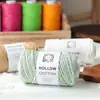 Hilo de Algodón Hueco Teñido Degradado con Lentejuelas e Hilos Plateados para Tejer DIY, Hilo de Hilo de Mariposa Plateado de 2 mm para Bolsos y Sombreros