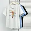 Camiseta de verano de talla grande para mujer, nuevo estilo, estampada, cuello redondo, para chicas de talla grande, adecuada para ir al trabajo y uso casual, manga corta 9845