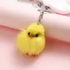 Chaveiro Pingente de Pelúcia Pato Amarelo Pequeno com Pelo de Raposa Real para Bolsas de Meninas, Decoração de Chaveiro, Pingente de Acessório Mini
