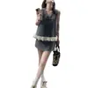 Atuendo de Verano Súper Trendy 2026, un Conjunto Completo de Atuendos Chic Estilo Coreano, Traje Gris de Alta Gama, Chaleco, Conjunto de Falda Corta para Mujer