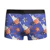 Calzoncillos bóxer de seda de leche con cintura media y elásticos para hombre, con estampado del Día de la Independencia de Amazon, transfronterizos