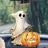 Colgante de Coche de Calavera Acrílica 2D Nuevo Transfronterizo Decoración Creativa de Halloween para Coche Accesorio Personalizado para Coche Lujo Ligero