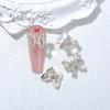 Celebridade da Internet Manicure Borboleta de Cristal Giratória Joia de Liga Metálica Rolamento de Alta Velocidade Transferência de Metal Estereoscópica Joia de Unha de Diamante Diamante
