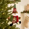 Decorações de Árvore de Natal Bonecos de Desenho Animado Bonecos de Tecido Xadrez Floco de Neve Enfeites Pendurados para Árvore de Natal Enfeites de Presente de Feriado para Crianças