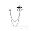 Broche japonés y coreano nuevo para hombre cruz cadena de amor insignia vintage Corona traje ramillete pin insignia