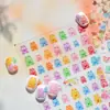 Pegatinas para Uñas de Verano de Oso Dulce y Suave, Caramelo Brillante en Papel, Pegatinas para Uñas de Chica Linda