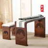 Mesa y Taburete de Madera Maciza para Guqin, Mesa de Resonancia para Guqin, Mesa Antigua Estilo Chino para Guqin y Guzheng, Mesa de Té Zen, Mesa de Caligrafía, Mesa de Cultura Tradicional China