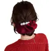 Goma Elástica para el Cabello Estilo Coreano con Perlas Rojas para Mujer, Cuerda de Pelo de Alta Gama para Moños y Coletas, Accesorio para el Cabello de Año Nuevo