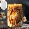 Molde de Silicona para Vela Perfumada Cilíndrica de Reno Navideño, Molde para Difusor de Aroma de Árbol de Navidad DIY, Molde para Adorno de Yeso