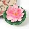 Loto artificial de PU, nenúfar flotando en el agua, loto falso para paisajismo de estanques de peces, flores artificiales decorativas para adoración e hidroponía