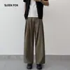 Calça Masculina Reta Elegante Simples com Caimento Outonal Tendência, Calça Longa Casual Versátil Loose Fit High-Street Americana