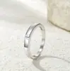 Anillo de Plata de Ley S925 con Moissanita Cola de Pez, Anillo Sencillo y Versátil para el Dedo Índice, Joyería de Moda y de Alta Gama para Mujeres