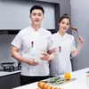 Uniforme de Chef de Hotel Manga Longa Masculino Estilo Chinês Restaurante Catering Cozinha Panificação Roupas de Trabalho Respiráveis Manga Curta