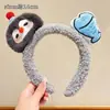 Tiara de Pelúcia Desenho Animado Fofa para Homens 2026 Novo Modelo Outono/Inverno, Tiara Especial para Lavar o Rosto, Antiderrapante, Grampo de Cabelo que Não Cai