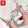 Relógio Oulisi com Laço para Mulheres, Design de Nicho de Luxo Leve, Compacto e Requintado, Mostrador Pequeno Totalmente Cravejado, Corrente de Cauda de Peixe para Pulso Feminino