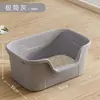 Bandeja para arena de gato extragrande, a prueba de salpicaduras, elevada, semicerrada, engrosada, estilo abierto, inodoro para gatos, venta al por mayor de fabricante de suministros para mascotas
