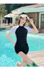 Traje de Buceo de Corea del Sur para Mujer de Media Manga Traje de Baño de Medusa para Mujer Traje de Snorkel con Protección Solar Dividido Traje de Baño Ajustado