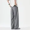 Pantalones deportivos de secado rápido para hombre 2026 nuevo verano seda de hielo finos casuales para hombre sueltos versátiles de pierna recta