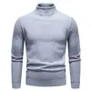 Otoño Invierno Nuevo Suéter de una Pieza de Forro Polar Engrosado para Hombre, Casual Joven, Cuello Alto, Camisa Base Caliente