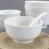 Tazones Pequeños de Melamina, Paquete de 10, Tazones de Arroz para Comida Rápida Imitación Porcelana, Tazones Blancos de Plástico para Sopa Comerciales, Tazones para Gachas, Tazones para Salsas de Restaurante Hot Pot