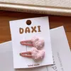 Coreia do Sul Dongdaemun Tecido Artesanal Bordado com Pérolas Coração de Pêssego BB Clip Corda de Menina Anel de Cabelo de Tecido Primavera Amor Presilha de Cabelo