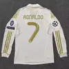 1112 Camisa do Real Madrid Casa Liga dos Campeões Kaka Pepe Phnom Penh Nº 7 Ronaldo Manga Longa Estampada Camisa do Real Madrid