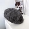 Sombrero tejido de mezcla de lana de conejo de otoño e invierno japonés para mujer, boina gruesa y cálida, sombrero de pintor O Home