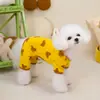 Pijamas de Primavera y Verano para Cachorros, Bichón, Teddy, Perros Pequeños y Gatos, 24 Pijamas de Cuatro Patas con Estampado de Oso de Cuatro Colores