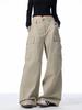 Pantalones Cargo Americanos Retro Deconstruidos Multibolsillos Scimitar de Pierna Ancha para Hombre y Mujer, Nuevos Pantalones Sueltos de Pierna Ancha hasta el Piso para Primavera y Otoño